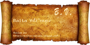 Balta Vénusz névjegykártya